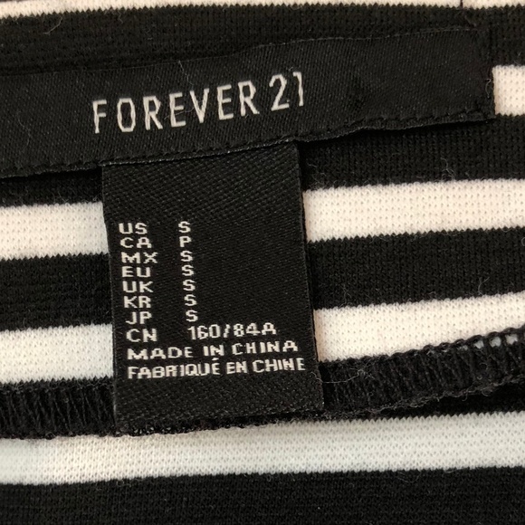 Forever 21 B+W Stripe Body ConCutout Zipper Dress - Picture 8 of 8